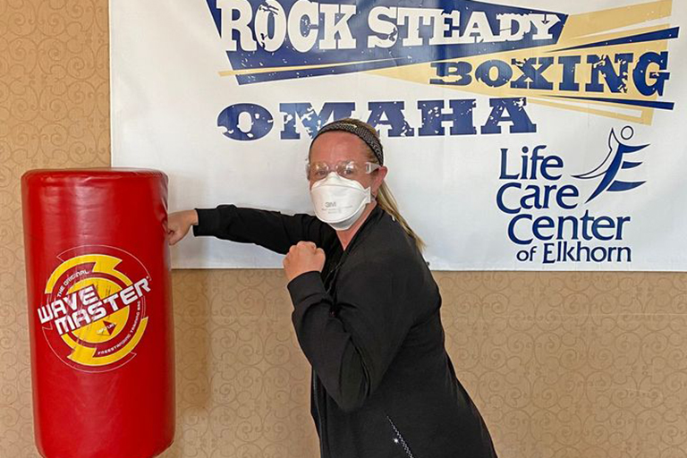 Life Care Center of Elkhorn’s boxing classes benefit Parkinson’s patients
