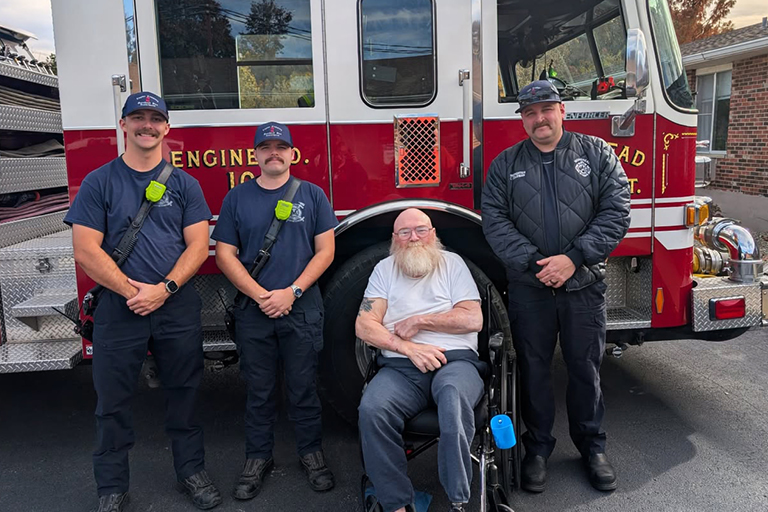 Former Firefighter Resident at Life Care Center of Morehead Gets Special Visit from Local Fire Dept.